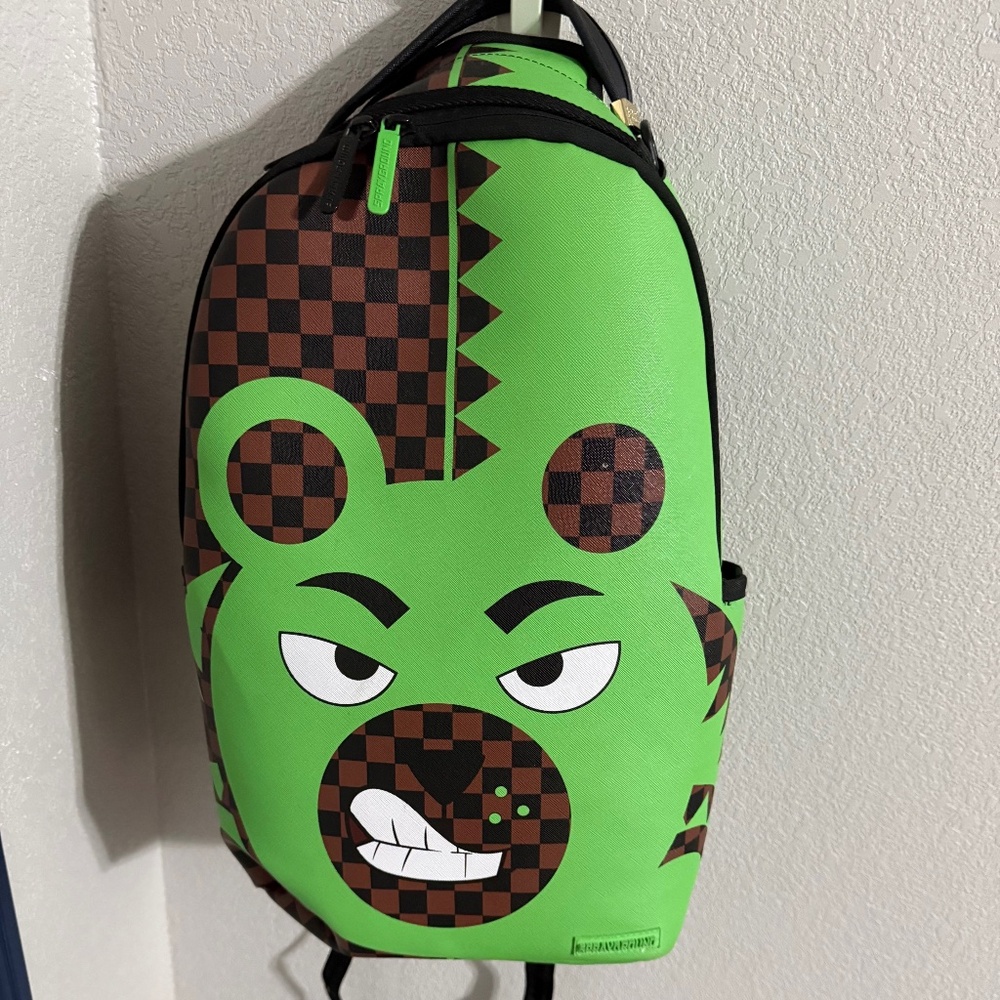 Sprayground Green Money Bear backpack